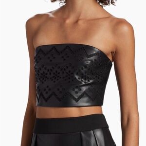 Milly Black Strapless Crop Top
